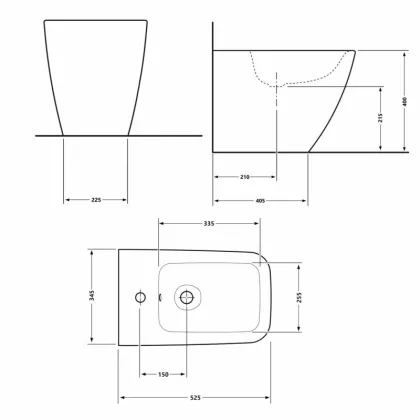 Біде підлогове Qtap Cardinal 520×345×400 мм, White QTCAR29W49031 — Photo 1