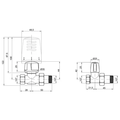 Термокомплект Icma 3/4" прямий № KIT L 1100+775+815 — Photo 1