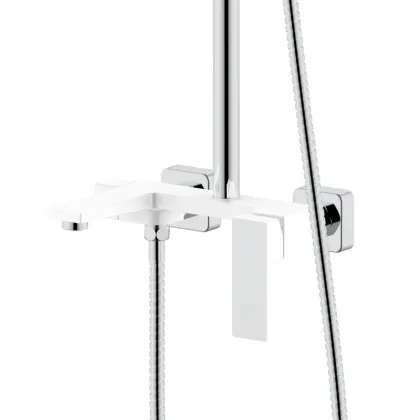 Душова система універсальна Qtap Gemini на три споживача (з виливом) QTGEM111CRW45687 Chrome/White — Photo 2