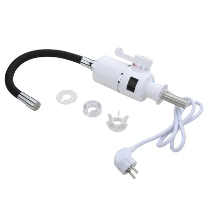 Проточний кран-водонагрівач з гнучким виливом для кухні Lidz Warm 065 LDWAR065GRE49096 White/Grey — Photo 6