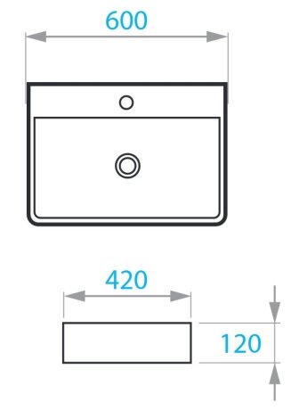 KVADRO умивальник на стільницю 600х420 мм — Photo 1