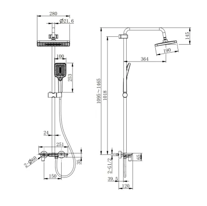 Душова колона зі змішувачем MIXXUS PREMIUM RONDA 009-J GRAPHITE (колір графіт) (MI8387) — Photo 8