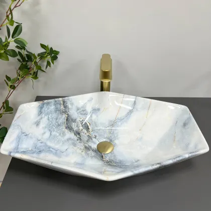 Умивальник (раковина) VBI VENEZIA GRANIT GLOSSY накладний — Photo 2