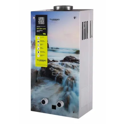 Колонка газова димохідна Thermo Alliance JSD20-10GA 10 л панель скляна з малюнком море — Photo 2