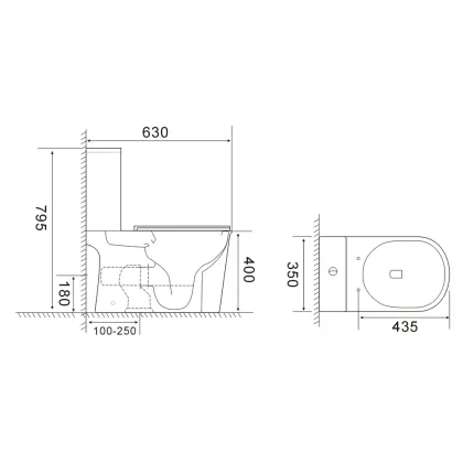 Унітаз-компакт Mixxus WAVE-0405-R 630х350х795mm, система змиву RIMLESS (MI6694) — Photo 5