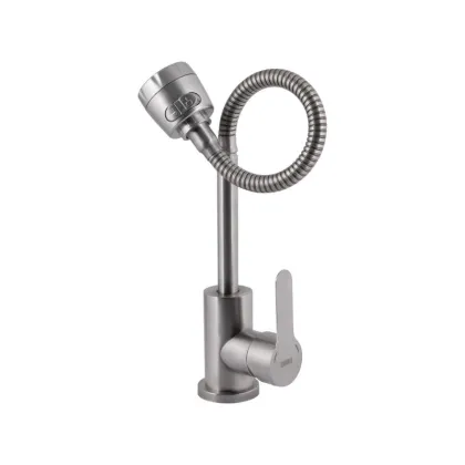 Змішувач для кухні Brinex Pure 015F41 з гнучким виливом   Nickel BRIPUR015F41NKL — Photo 2