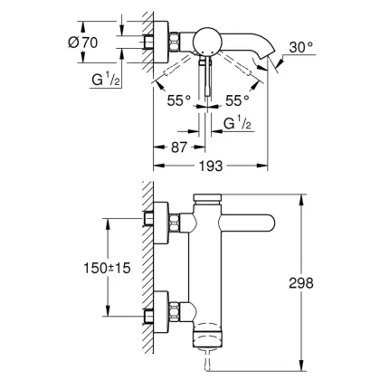 Змішувач для ванни Grohe Essence New (25250001) — Photo 1