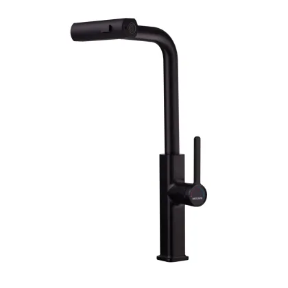 Змішувач для кухні з висувним виливом Mixxus Premium HAMMER 014 BLACK (MI6954) — Photo 6