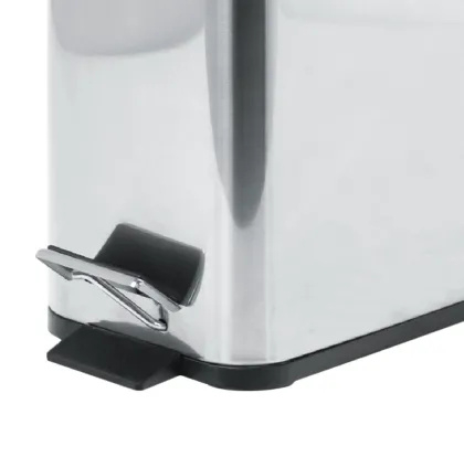 Відро для сміття з плавним закриттям прямокутне ZERIX SANSA-TC0105 SS COLOR 5л (колір нержавійка) (ZX5893) — Photo 2