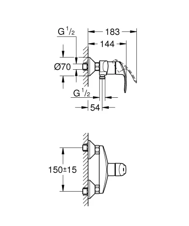 Змішувач для душу Grohe Eurosmart (33555002) — Photo 2