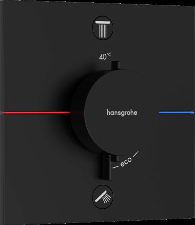 SHOWERSELECT COMFORT E термостат для 2 споживачів, прихований монтаж, колір чорний матовий