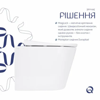 Унітаз підвісний Qtap Scorpio ML Ultra Quiet 520x365x365 мм, з сидінням Soft-close MagLock, White QTSCOML26W49624 — Photo 3