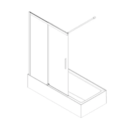 Шторки скляні на ванну розсувні Koer SR BS06-120x150-TR-01 прозоре скло Easy Clean 6мм, хром (KR5945) — Photo 3