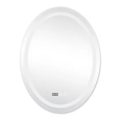 Дзеркало Qtap Mideya 500х700 з LED-підсвічуванням Touch, з антизапотіванням, з годинником, димером, рег. яскравості QT2078NCR5070W — Photo 2