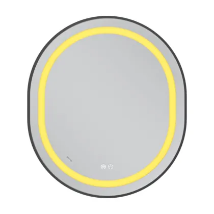 Дзеркало Mixxus Premium ELLIPSE MV05-80x70-Reverse BLACK з Led Touch, Anti-fog, димером (3-6,5kK) (MP6646) — Photo 3