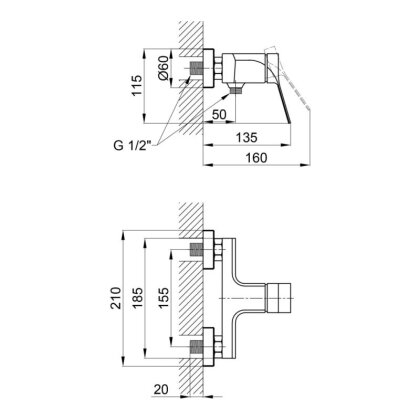 Змішувач для душу Qtap Skalna 4026101C — Photo 1