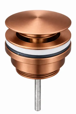 Донний клапан для раковини VBI BRUSHED COPPER click-clack, універсальний
