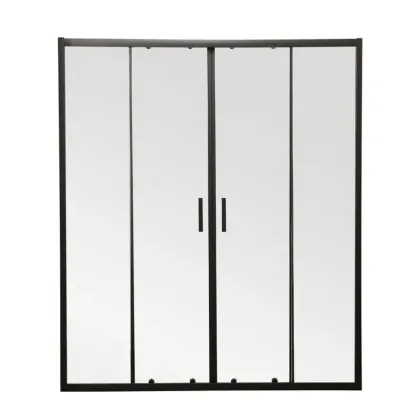 Двері в нішу Mixxus Premium DIVERSE SD01-160x185-TR Black прозоре скло 5мм (MI6879)