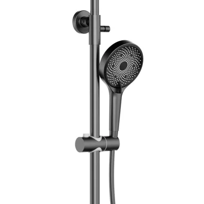 Душова система універсальна Qtap Slavonice на три споживача (з виливом) QTSLA111GMB45910 Gunmetal Black PVD — Photo 4