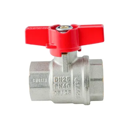Кран кульовий ГГМ Koer Extreme KE.217-25 - 1" FF ручка "метелик" червона (KR5758) — Photo 1