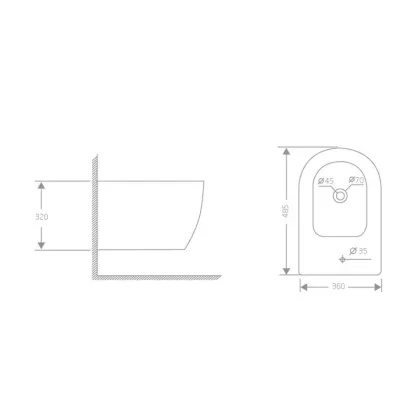 Біде підвісне Qtap Jay 485х360х320 мм White — Photo 1