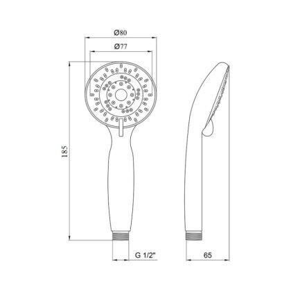 Лійка для ручного душу Lidz Niagara 05 80 мм округла LDNIA05CRM22037 Chrome — Photo 1