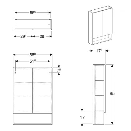 Пенал для ванної кімнати GEBERIT SELNOVA SQUARE 501.264.00.1, білий — Photo 1