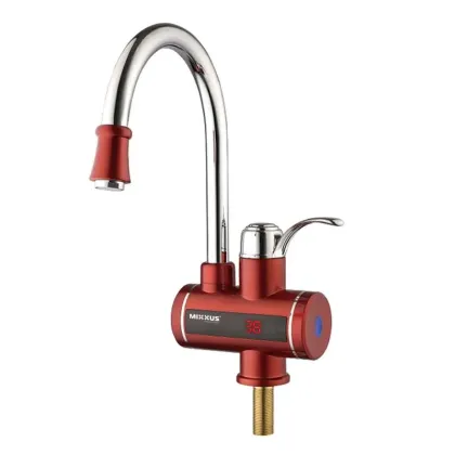 Водонагрівач 3 kW проточний, з індикатором температури, RESET, на мийку MIXXUS Electra 240-E RED (колір червоний) (MI2748)