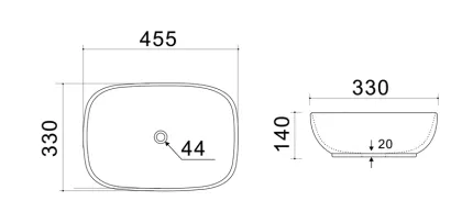 Раковина накладна Mixxus Premium DIVERSE-0116 GRAY 455x330x135mm (MP6651) — Photo 3