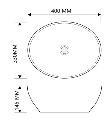 Раковина накладна MIXXUS PREMIUM ELLIPSE-0108 MARBLE 400х330х145mm (MP6526) — Photo 2