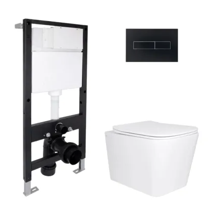 Готове рішення Qtap для ванної кімнати: підвісний унітаз Tern Ultra Quiet 525x345x360 + комплект інсталяції Standard (лінійна клавіша Black)
