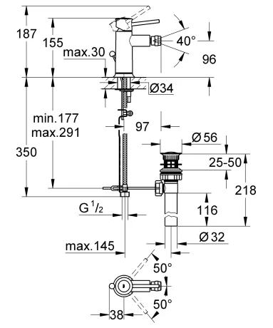 Змішувач для біде Grohe BauClassic (32864000) — Photo 1