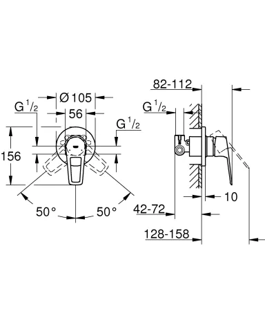 Змішувач прихованого монтажу для 1 споживача Grohe BauLoop New (29042001) — Photo 1