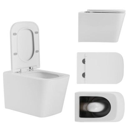 Унітаз підвісний Qtap Tern Ultra Quiet безобідковий з сидінням Soft-close WHITE QT17332303AW — Photo 4