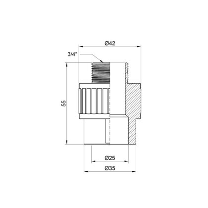 Муфта PPR Alfa Plast 25х3/4&quot; ЗР — Photo 1