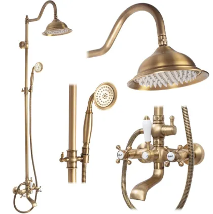 Душовий гарнітур REA BERGAMO ANTIQUE BRONZE з виливом