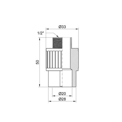 Муфта PPR Alfa Plast 20х1/2&quot; ЗР — Photo 1