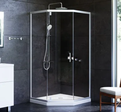 Душеве огородження 5-corner Pivot 90x90 см, без піддону AM.PM W90UG-405-090MT Gem — Photo 1
