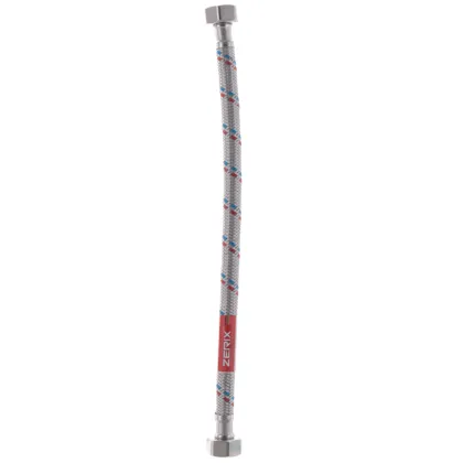 Гнучкий шланг для підключення води гайка 1/2'' - гайка 1/2'' (30 см) Zerix (ZX1549) — Photo 2