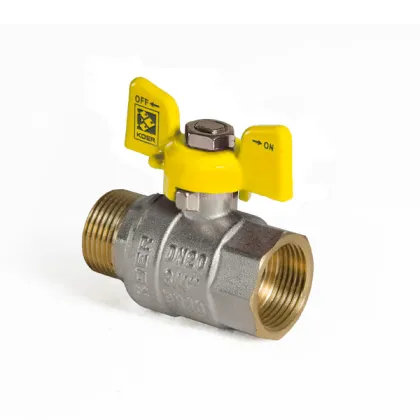 Кран кульовий KOER KR.218.G - 3/4" FM ГШМ YELLOW, ручка "метелик" жовта (KR0094) — Photo 2