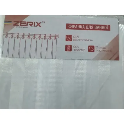 Шторка для ванної ZERIX SCT-001-180x180 з поліестеру (Колір білий) (ZX4992) — Photo 3