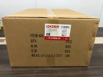 Відро для сміття з плавним закриттям прямокутне Koer TC-010206-02 6 л колір нержавійка (KR5594) — Photo 7