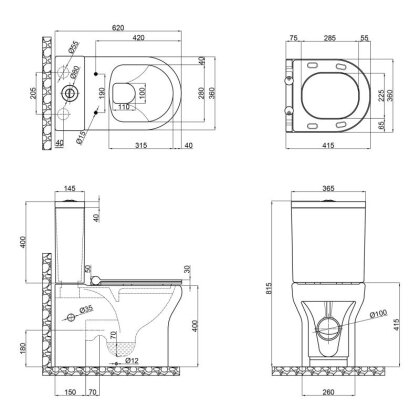 Унітаз-компакт Qtap Aquarius Soft-close QT2122C665PW — Photo 1