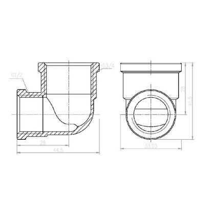 Кутик редукційний SD Forte 1/2&quot;х3/4&quot; ВВ SF3692015 — Photo 1