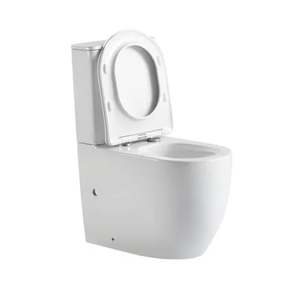 Унітаз підлоговий Qtap Robin New Ultra Quiet безобідковий з сидінням Soft-close WHITE QT13226083AW — Photo 4