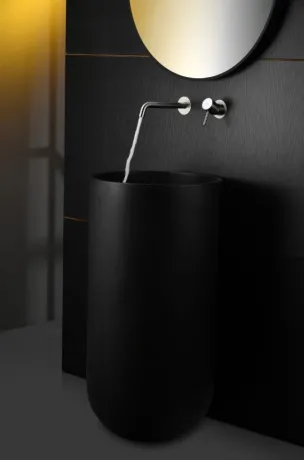 IMEX MONZA BRUSHED NICKEL Змішувач для умивальника зі стіни, матовий нікель — Photo 3