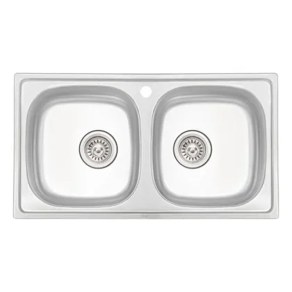 Кухонне миття з двома чашами Qtap 7843-B 0,8 мм Micro Decor (QT7843BMICDEC08)