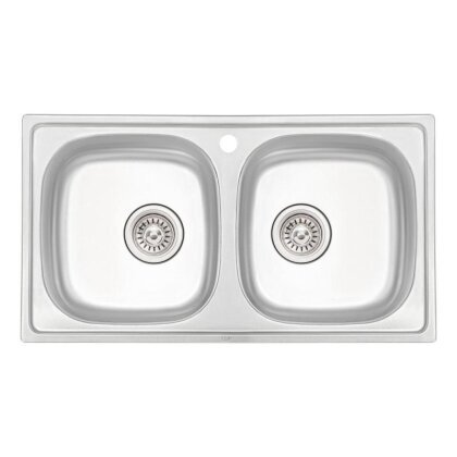 Кухонне миття з двома чашами Qtap 7843-B 0,8 мм Micro Decor (QT7843BMICDEC08)