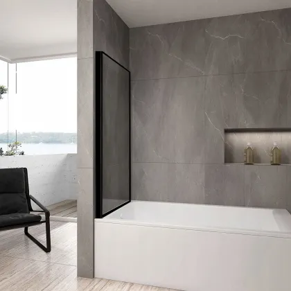 Шторка для ванни REA LAGOS 70 BLACK — Photo 2