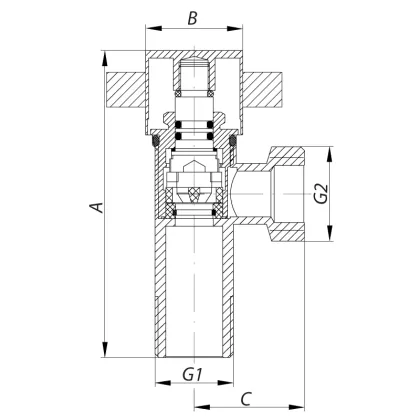 Кран для підключення сантехприладів KOER 1/2x3/4 (KR.517) (KR0109) — Photo 1